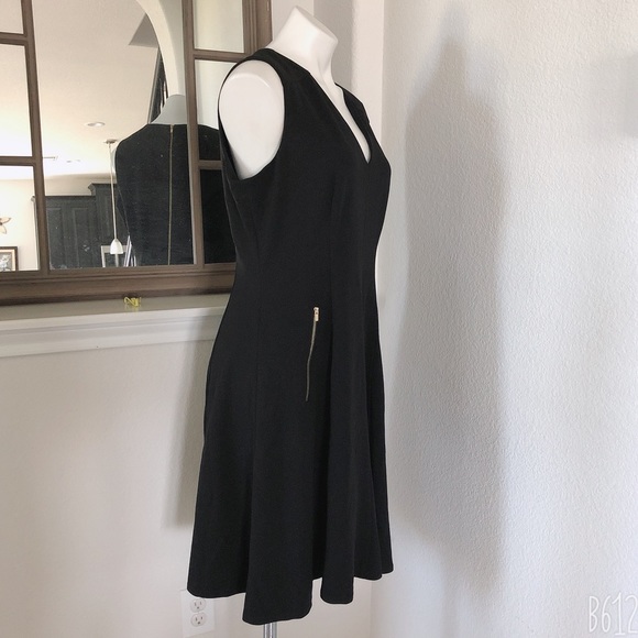 Andrew Marc Dress Black Seamed Sleeveless Fit & Flare Career Size 14 New w/Tag - Picture 6 of 11
